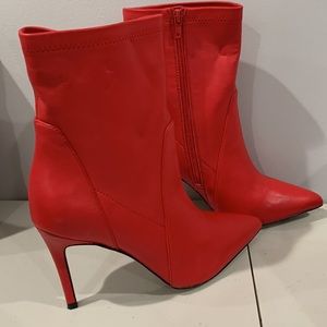 Charles‎ David Matte Red Pointy Boots